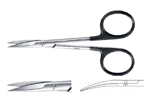 Очні супергострі ножиці вигнуті гострі/гострі 110 мм